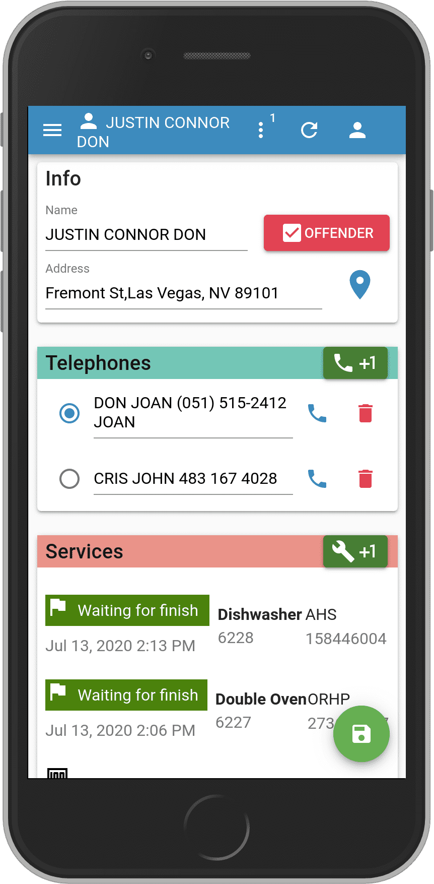 Client - Mobile view