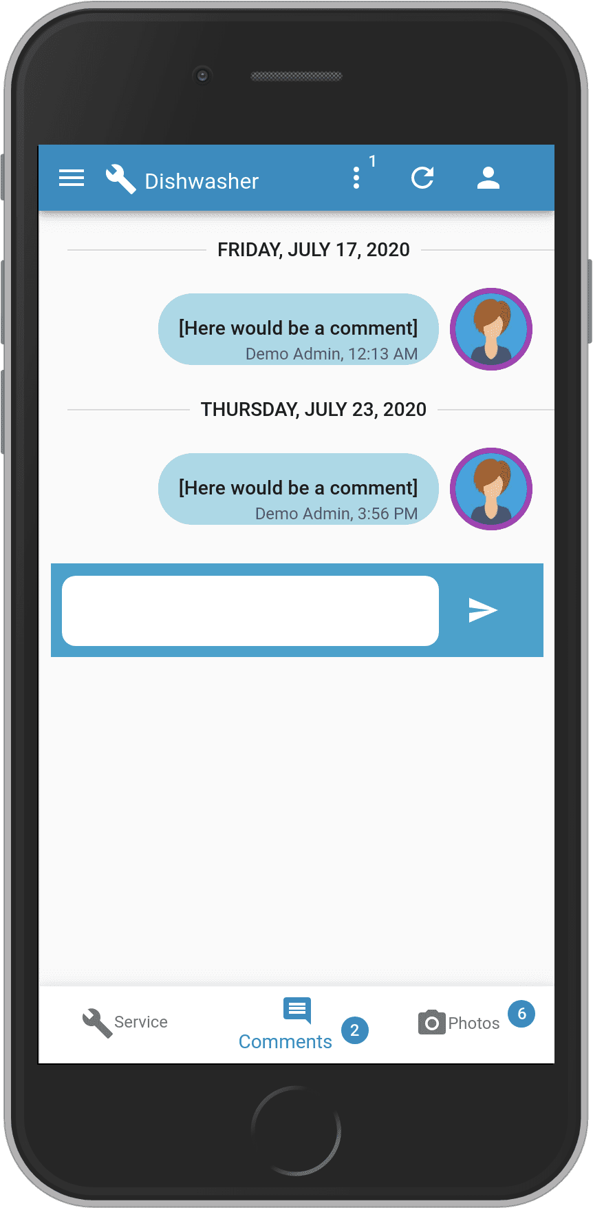 Comments - Mobile view